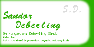 sandor deberling business card