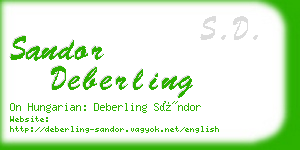 sandor deberling business card